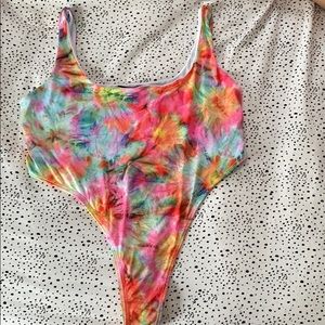 Tie-dye rainbow body suit